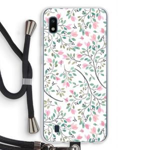 Sierlijke bloemen: Samsung Galaxy A10 Transparant Hoesje met koord