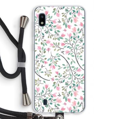 Sierlijke bloemen: Samsung Galaxy A10 Transparant Hoesje met koord