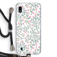 Sierlijke bloemen: Samsung Galaxy A10 Transparant Hoesje met koord