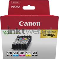 Canon inktcartridge 1 x PGI-580PGBK zwart + 1 x CLI-581, 200 - 1.660 pagina's, OEM 2078C008, 4 kleuren - thumbnail