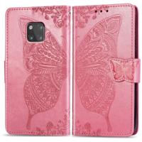 Vlinder liefde bloemen reliëf horizontale Flip lederen case voor Huawei mate 20 Pro met houder & card slots & portemonnee (roze)