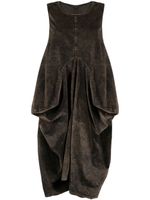 Uma Wang robe en coton mélangé à coupe asymétrique - Marron