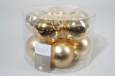 10 kerstballen licht goud glans-mat 60 mm - Ksd