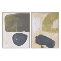 Schilderij Home ESPRIT Zwart Groen Abstract Stads 90 x 4 x 120 cm (2 Stuks)