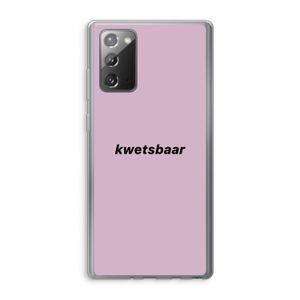kwetsbaar: Samsung Galaxy Note 20 / Note 20 5G Transparant Hoesje