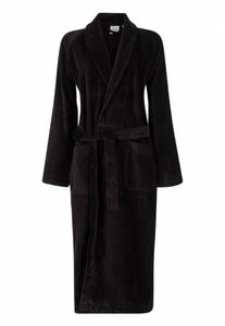 badjas unisex zwart met sjaalkraag