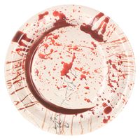 Thema feest papieren bordjes bloederige print 6x stuks - thumbnail
