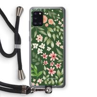 Botanical green sweet flower heaven: Samsung Galaxy A31 Transparant Hoesje met koord