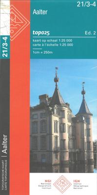 Topografische kaart - Wandelkaart 21/3-4 Topo25 Aalter | NGI - Nationaal Geografisch Instituut
