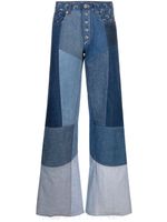 Marine Serre jean évasé Regenerated à design patchwork - Bleu