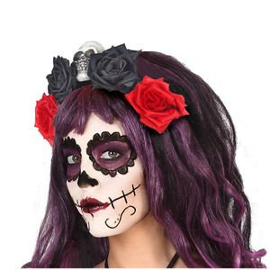Halloween/horror verkleed diadeem/tiara/bloemenkrans - zombie/heks/lady - kunststof - dames/meisjes