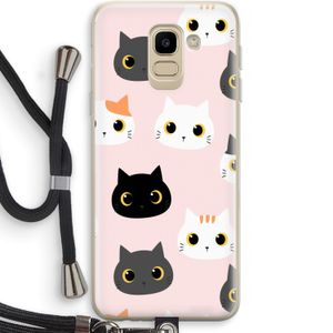 Katten: Samsung Galaxy J6 (2018) Transparant Hoesje met koord