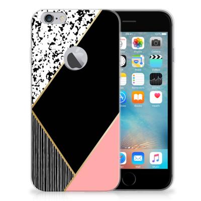 Apple iPhone 6 Plus | 6s Plus | TPU Hoesje | Zwart Roze Vormen