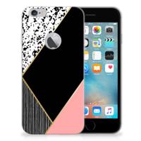 Apple iPhone 6 Plus | 6s Plus | TPU Hoesje | Zwart Roze Vormen