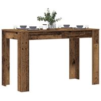 Eettafel 120x60x76 cm bewerkt hout oud houtkleurig Eettafel 120x60x76 cm bewerkt hout oud houtkleurig