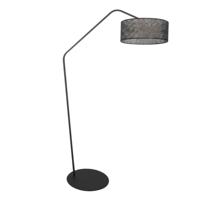 Steinhauer VloerlampZig-Zag zwart met zwart transparante kap Ø 40cm - 4242ZW