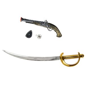 Verkleed speelgoed Piraten zwaard en pistool met ooglapje - Verkleedattributen