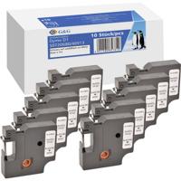 Labeltape Set van 10 stuks G&G BB-D-G-D1-40913-10 Compatibel vervangt DYMO 40913 Kunststof Tapekleur: Wit Tekstkleur: Zwart 9 mm 7 m