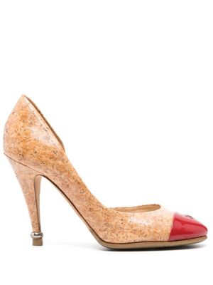 CHANEL Pre-Owned escarpins 100 mm à bout contrastant - Marron