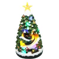 Kerstdorp kerstboom - met verlichting en beweging - 40 cm - kerstdorp beeldjes Kerstdorp kerstboom - met verlichting en beweging - 40 cm - kerstdorp beeldjes