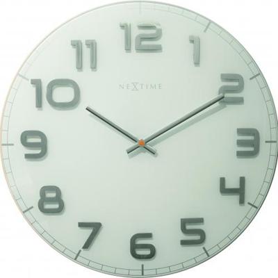 NeXtime klok 3105wi classy large, ø50 cm, wall, white/gray