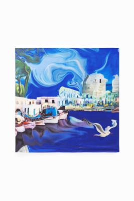 Vierkante sjaal landschap M. Christian Lacroix - BLUE - U