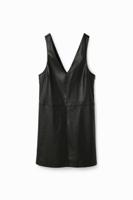 Leatherlook overgooier jurk - BLACK - XL