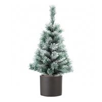 Volle besneeuwde kunst kerstboom 75 cm inclusief donkergrijze pot