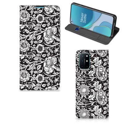 OnePlus 8T Smart Cover Black Flowers OnePlus 8T Smart Cover Black Flowers