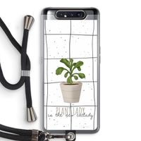 Kamerplant op vensterruit: Samsung Galaxy A80 Transparant Hoesje met koord