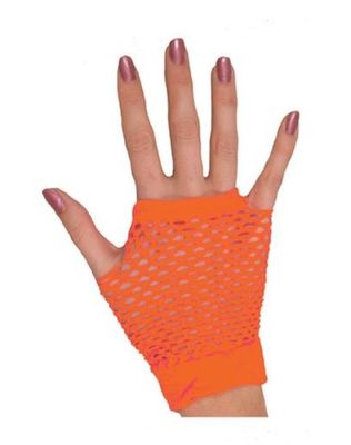 Nethandschoen kort vingerloos fluor oranje
