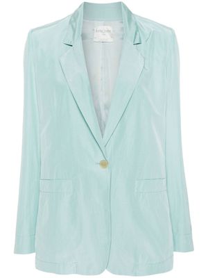 Forte Forte blazer en satin à simple boutonnage - Bleu