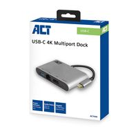 ACT AC7040 notebook dock & poortreplicator Bedraad USB 3.2 Gen 1 (3.1 Gen 1) Type-C Grijs - thumbnail