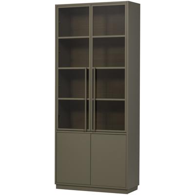 WOOOD Vitrinekast 'Casa' Grenenhout, kleur Mud