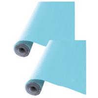 Feest tafelkleed op rol - 2x - aqua blauw - 120cm x 5m - papier