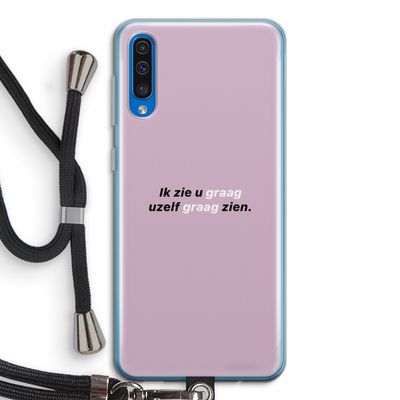 uzelf graag zien: Samsung Galaxy A50 Transparant Hoesje met koord