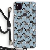 Zebra: Pixel 4a 5G Transparant Hoesje met koord