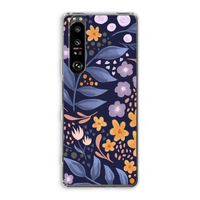 Flowers with blue leaves: Sony Xperia 1 III Transparant Hoesje