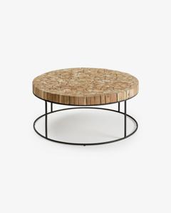 Kave Home Kave Home Salontafel Solo rond, hout bruin,, 80 x 35 x 80 cm