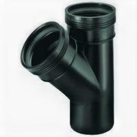 Wavin T-Stuk 45° 50mm Zwart - Temp & Slagvast, Manchetverbinding, voor Duurzame Afvoer