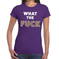 What the Fuck tijger print fun t-shirt paars voor dames 2XL  - - thumbnail