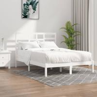 Bedframe massief hout wit 160x200 cm