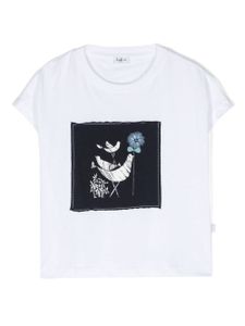 Il Gufo t-shirt en coton à fleurs appliquées - Blanc