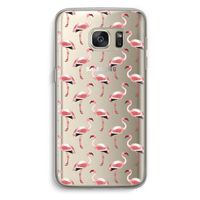 Flamingoprint groen: Samsung Galaxy S7 Transparant Hoesje Flamingoprint groen: Samsung Galaxy S7 Transparant Hoesje