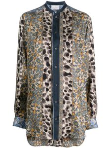 Pierre-Louis Mascia graphic-print silk shirt - Bleu