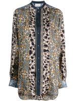 Pierre-Louis Mascia graphic-print silk shirt - Bleu - thumbnail