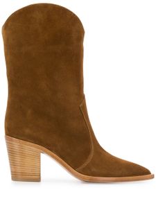 Gianvito Rossi bottines à talon en bois - Marron