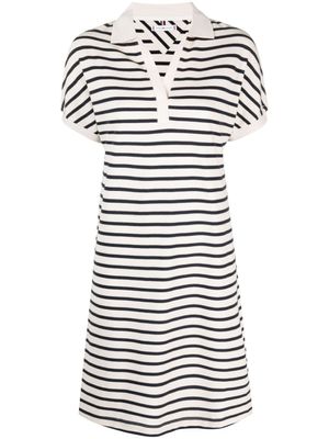Tommy Hilfiger robe rayée à logo brodé - Tons neutres