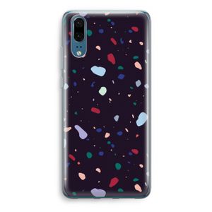 Dark Rounded Terrazzo: Huawei P20 Transparant Hoesje