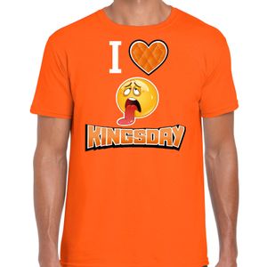 Oranje Koningsdag t-shirt - I love kingsday - voor heren